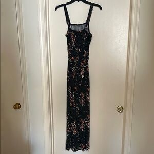 No Boundaries Black Floral Jumpsuit